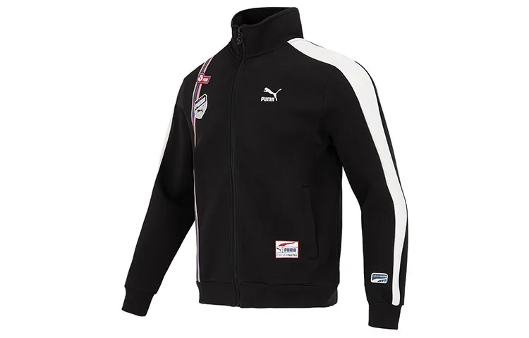 PUMA Team Badge Jackets Men's Black Stand Collar Moderate Other