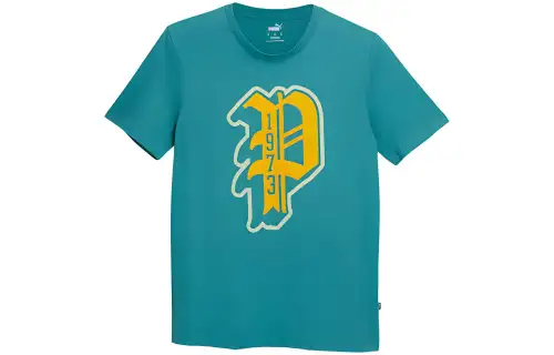 PUMA T Shirts Men's Blue Crew Neck Moderate Other