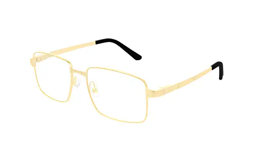 CARTIER Metal Rectangular Eyeglass Frames Men's Gold
