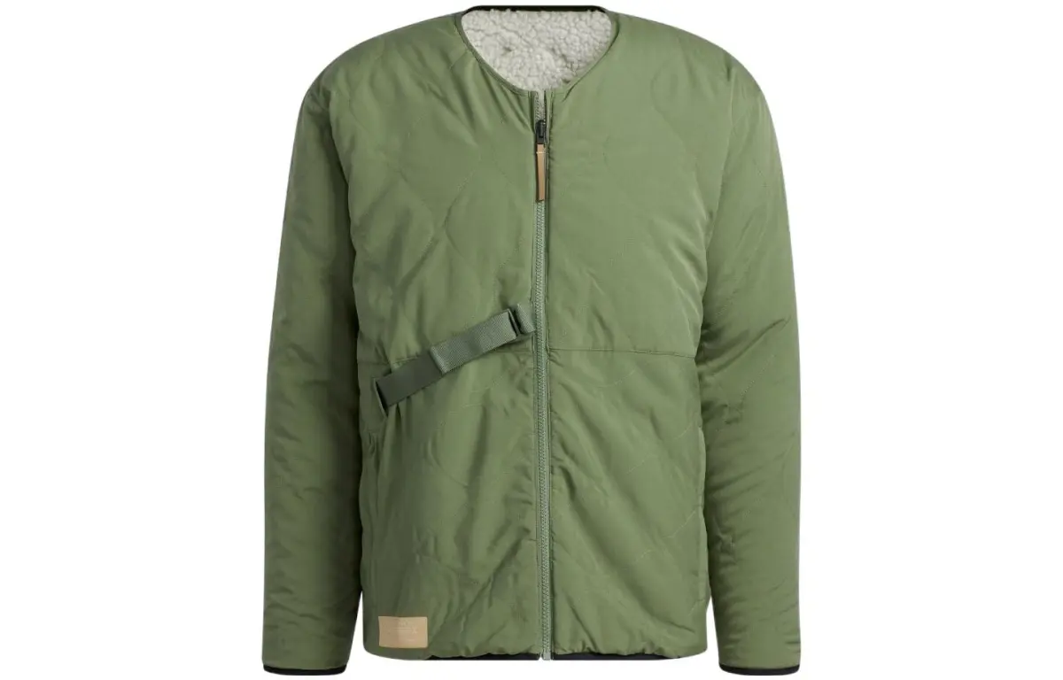 Adidas Jackets Men's Green Crew Neck Moderate Straight Fit