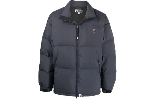 A BATHING APE Jackets Men's Black Stand Collar Moderate Other