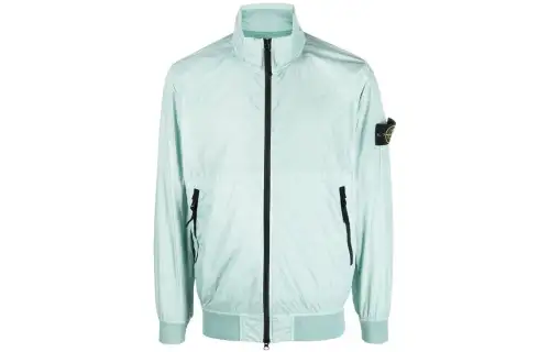 STONE ISLAND Jackets Men's Blue Stand Collar Moderate Other