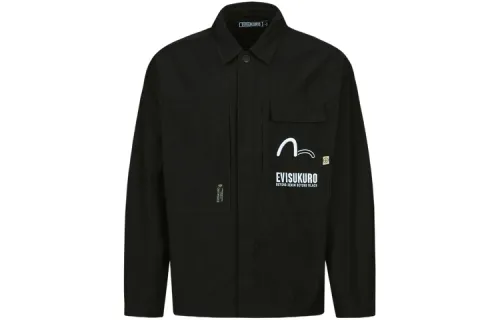 EVISU Jacket Spring Fall Men's Black