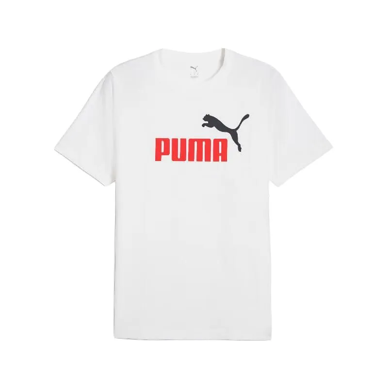 PUMA ESS T-Shirts Men's White Crew Neck Moderate