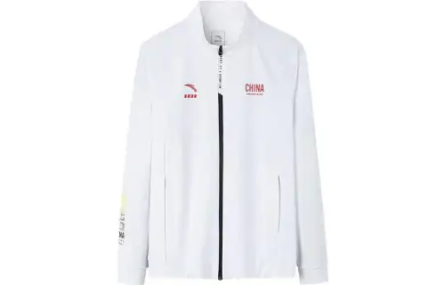 ANTA Jackets Men's White Stand Collar Moderate Other
