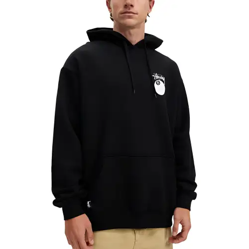 Stussy Sweatshirts Men's Black Hooded Moderate Regular