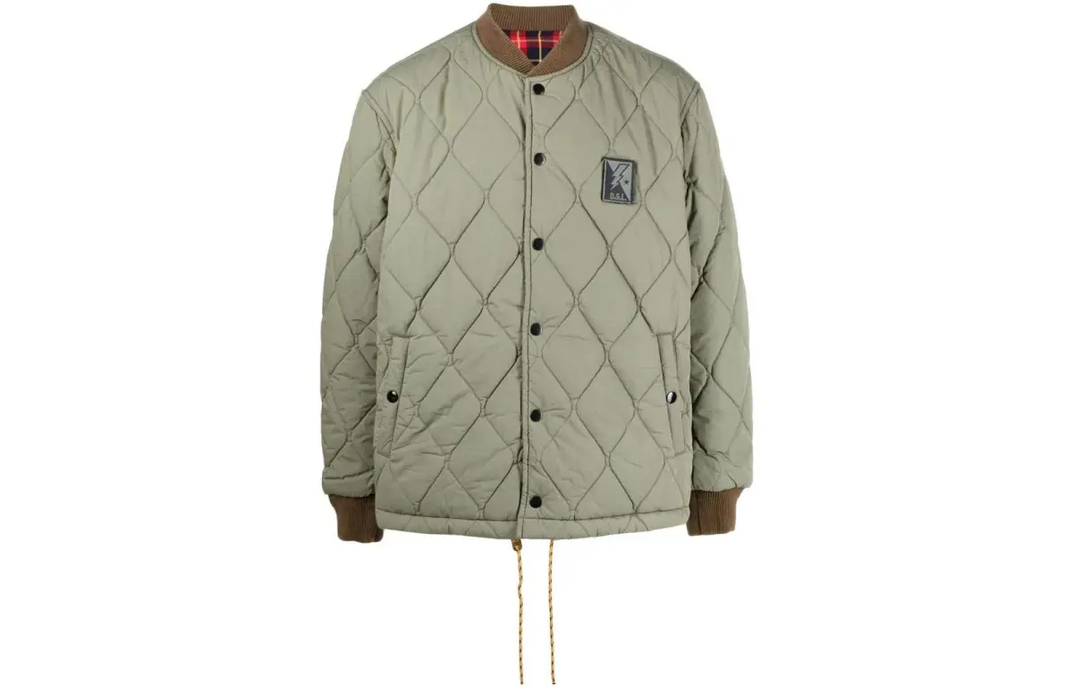 DIESEL Jackets Men's Green Stand Collar Moderate Straight Fit