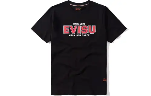 EVISU Straight T Shirt Unisex Black