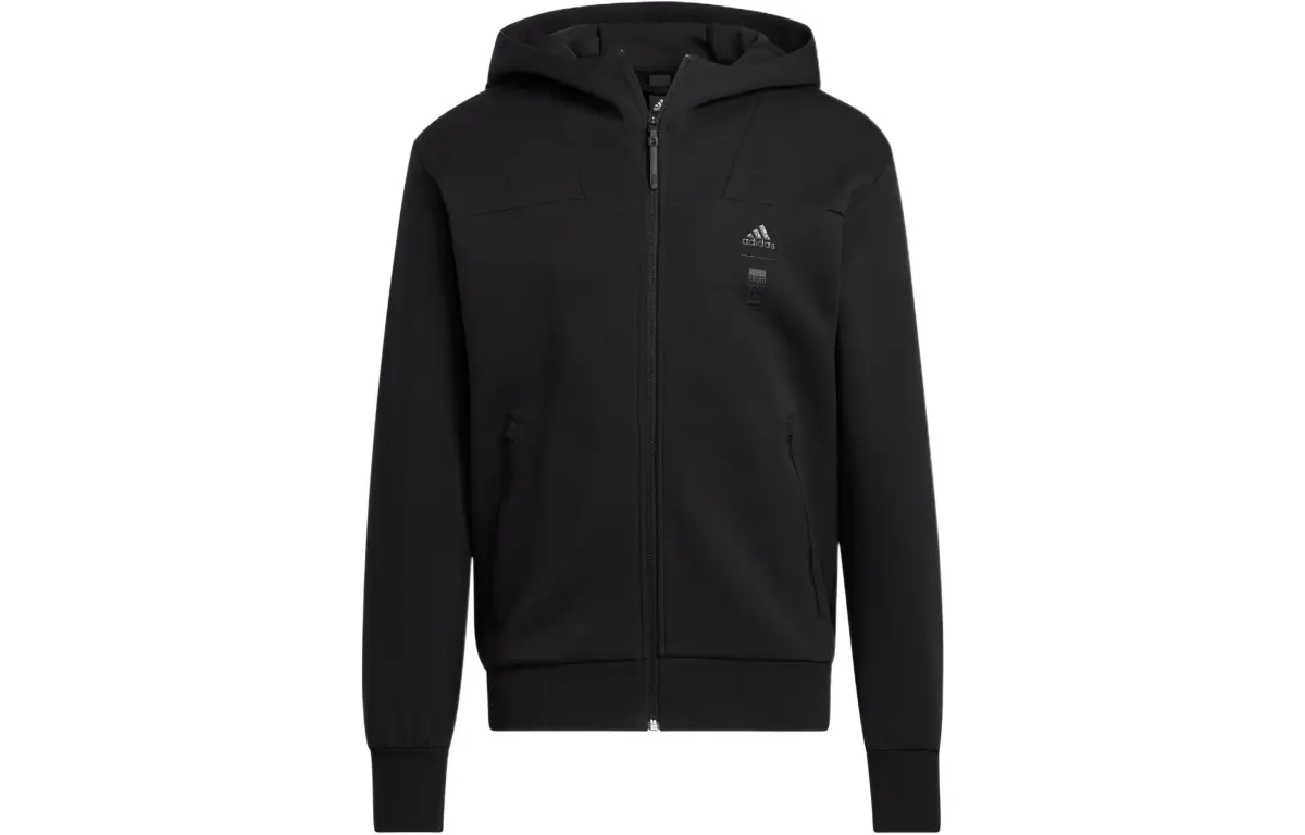 Adidas Jackets Men's Black Hooded (Non-detachable) Moderate Straight Fit