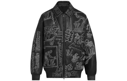 LOUIS VUITTON Embroidered Leather Bomber