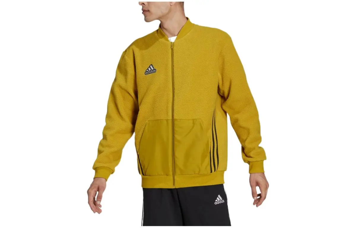 Adidas Jackets Men's Pulse Olive Green Baseball Collar Moderate Pilot
