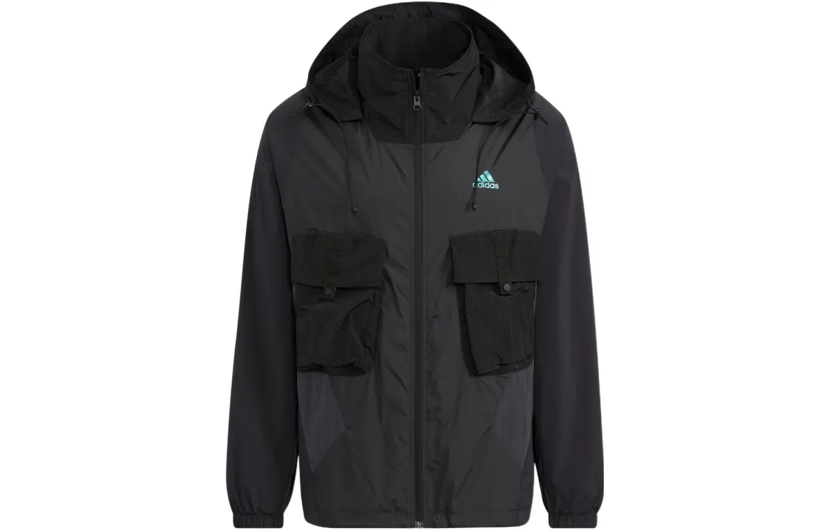Adidas Jackets Men's Black Hooded Moderate Other