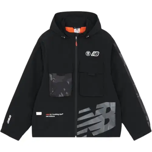 New Balance X Aape Jackets Men's Black Hooded Moderate Other