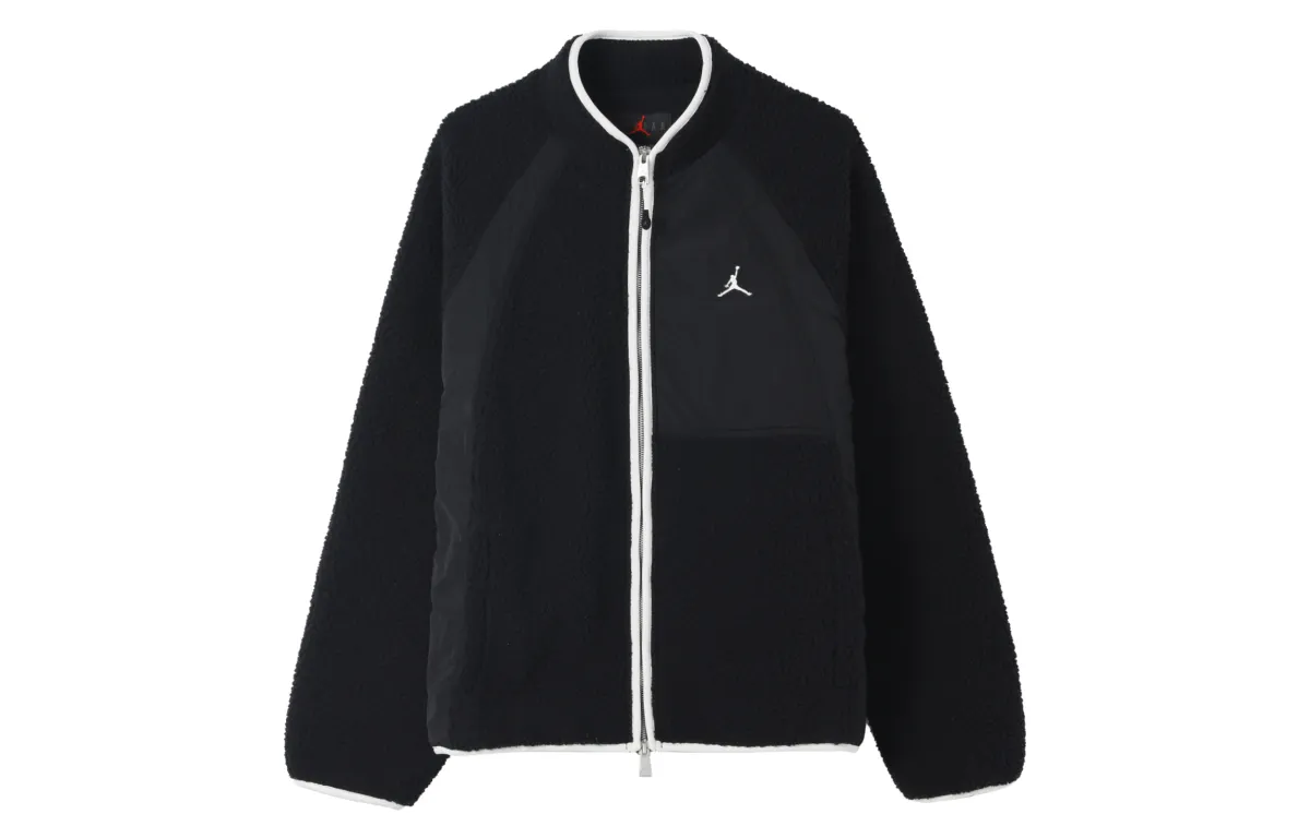 Jordan ESSENTIALS Jackets Men's Black Stand Collar Thickened Other