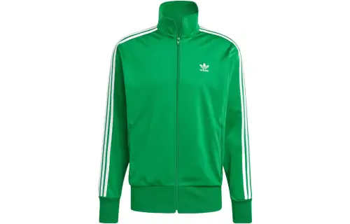 Adidas Originals Jackets Men's Green Stand Collar Moderate Straight Fit