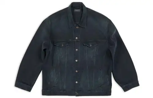 Balenciaga Jackets Men's Black Lapel Moderate Other