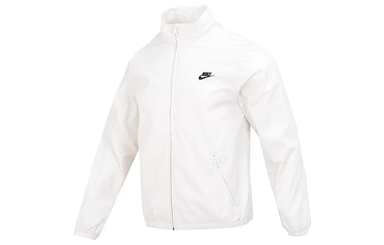 Nike Jackets Men's White Stand Collar Moderate