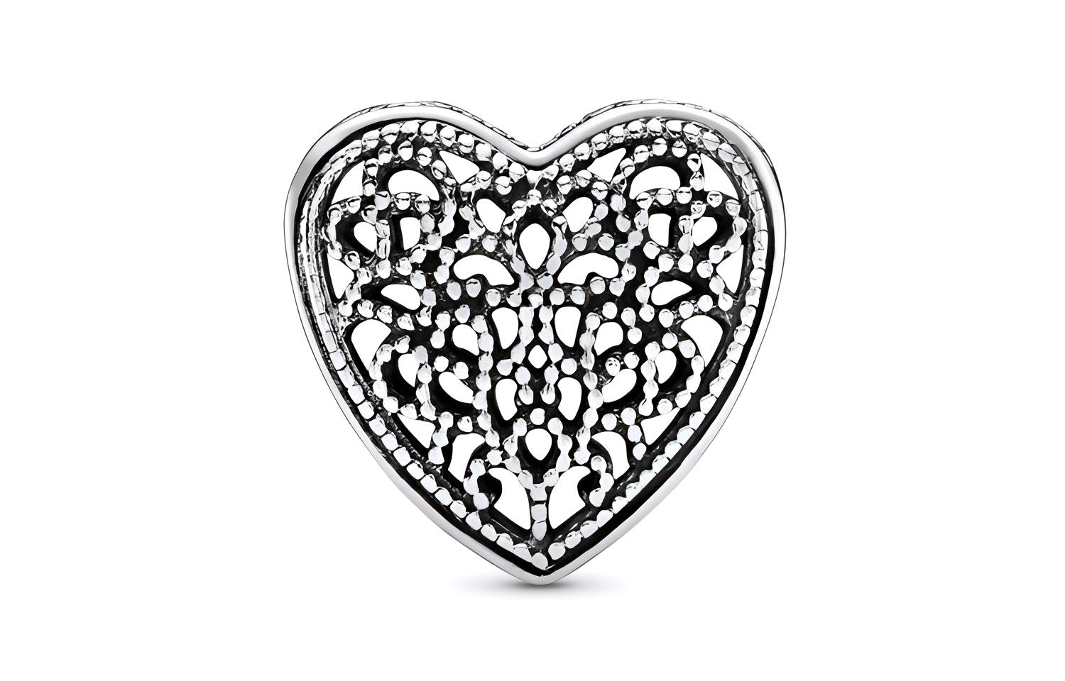 Шарм Pandora Openwork Heart (серебряный) — фото 2