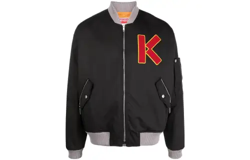 Kenzo Logo Embroidered Zipped Bomber Jacket