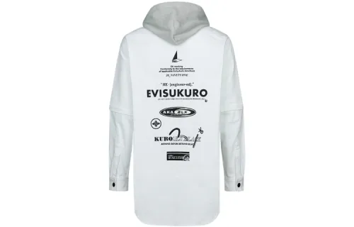 EVISU Jackets Men's White Hooded Moderate Other