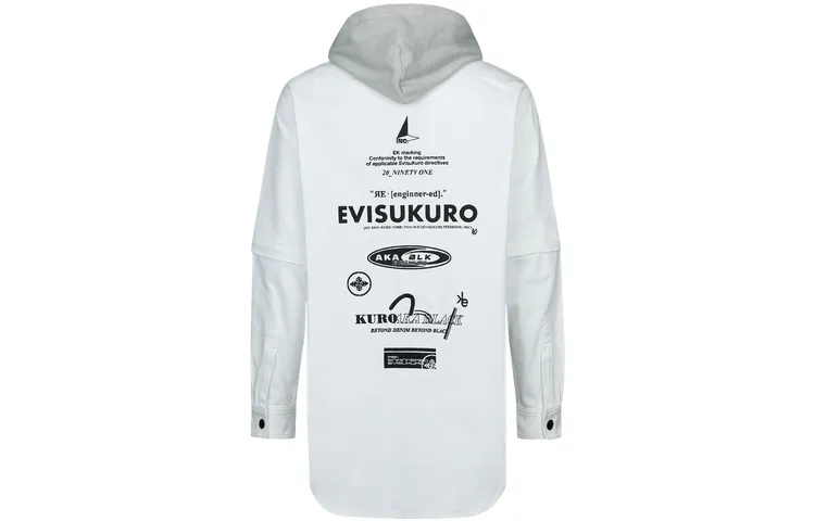 EVISU Jackets Men's White Hooded Moderate Other
