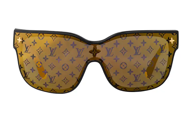 LOUIS VUITTON Injection Molded Nylon Irregular Shape Sunglasses Women's Black