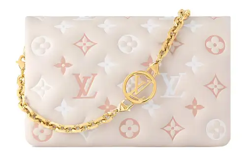 LOUIS VUITTON Coussin Sheepskin Chain Bag, Handheld, Shoulder Bag, Crossbody Bag Regular Women's Cream White/Pink