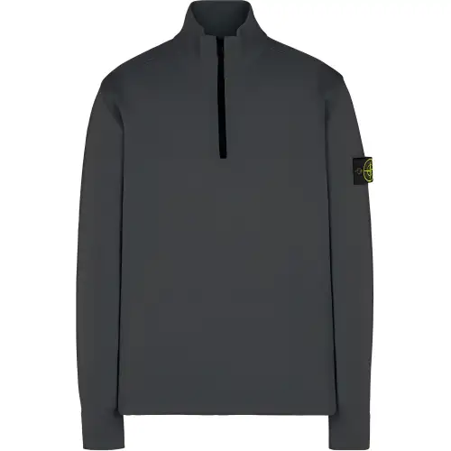 STONE ISLAND Logo Patch Half Zipped Jumper