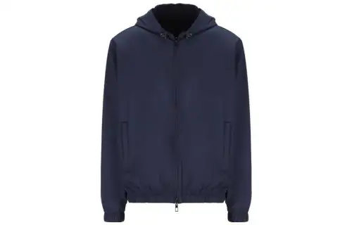 Loro Piana Jackets Men's Dark Blue Hooded Moderate Other