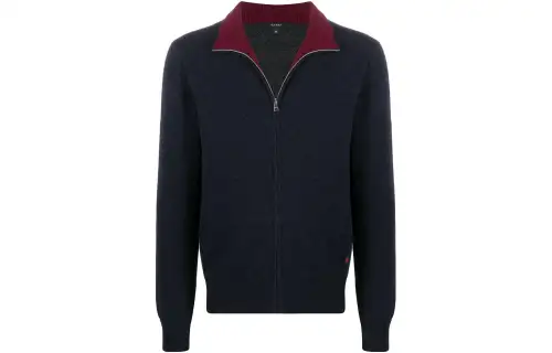 GUCCI Jackets Men's Dark Blue Stand Collar Moderate Other