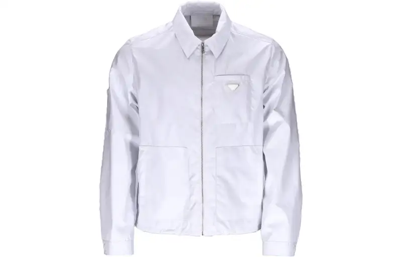 PRADA Jackets Men's White Lapel Moderate Other