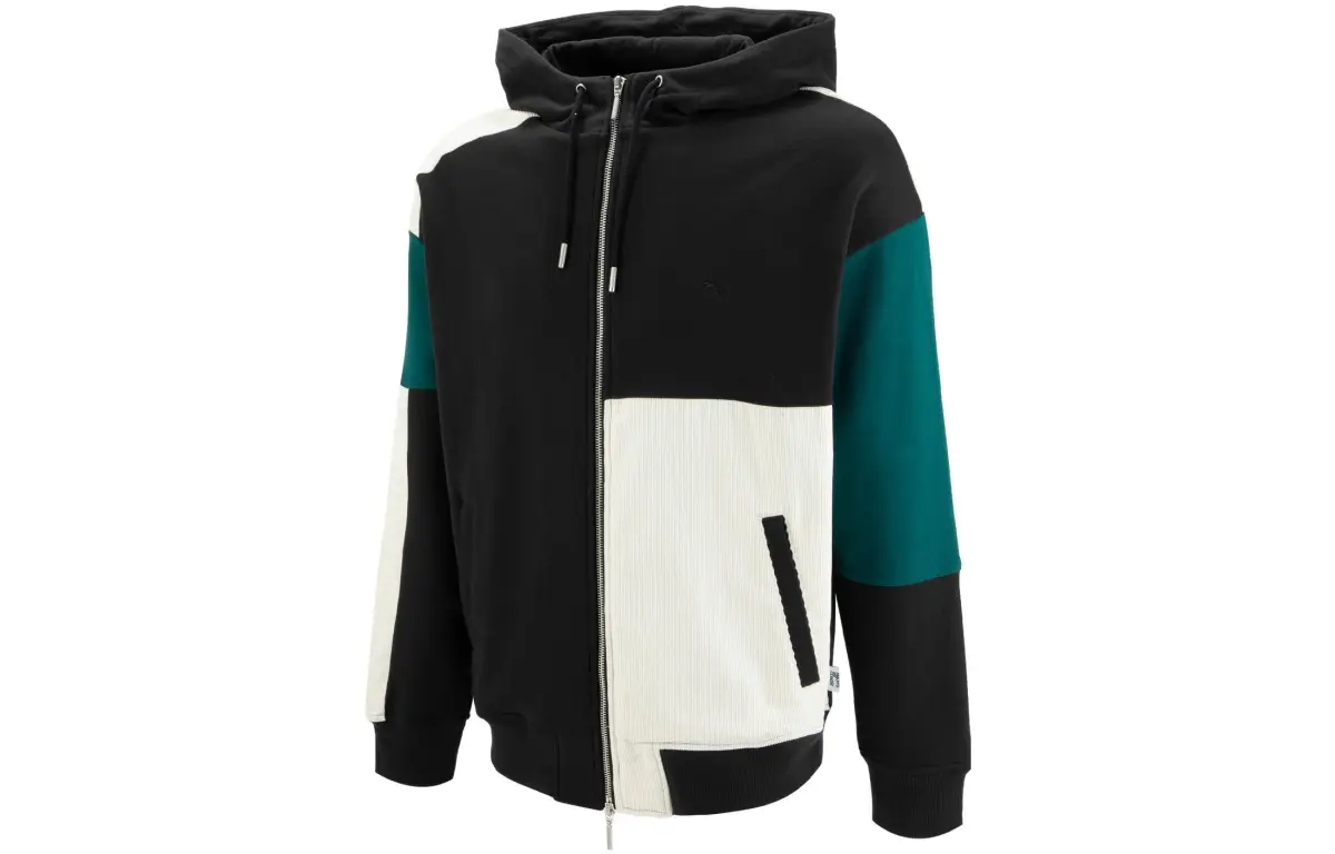 PUMA Jackets Unisex Black Hooded (Non-detachable) Moderate Straight Fit