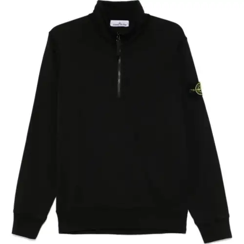 STONE ISLAND Logo Patch High Neck Sweatshirt