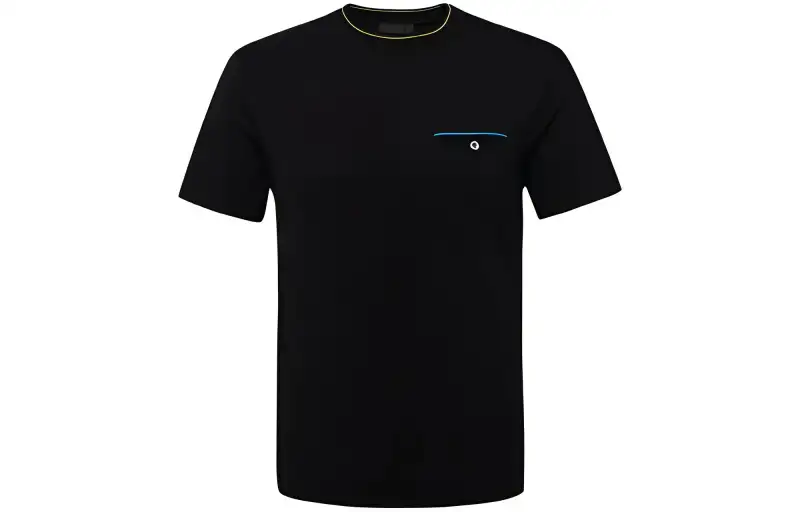 PRADA T Shirts Men's Black Crew Neck Moderate Straight Fit