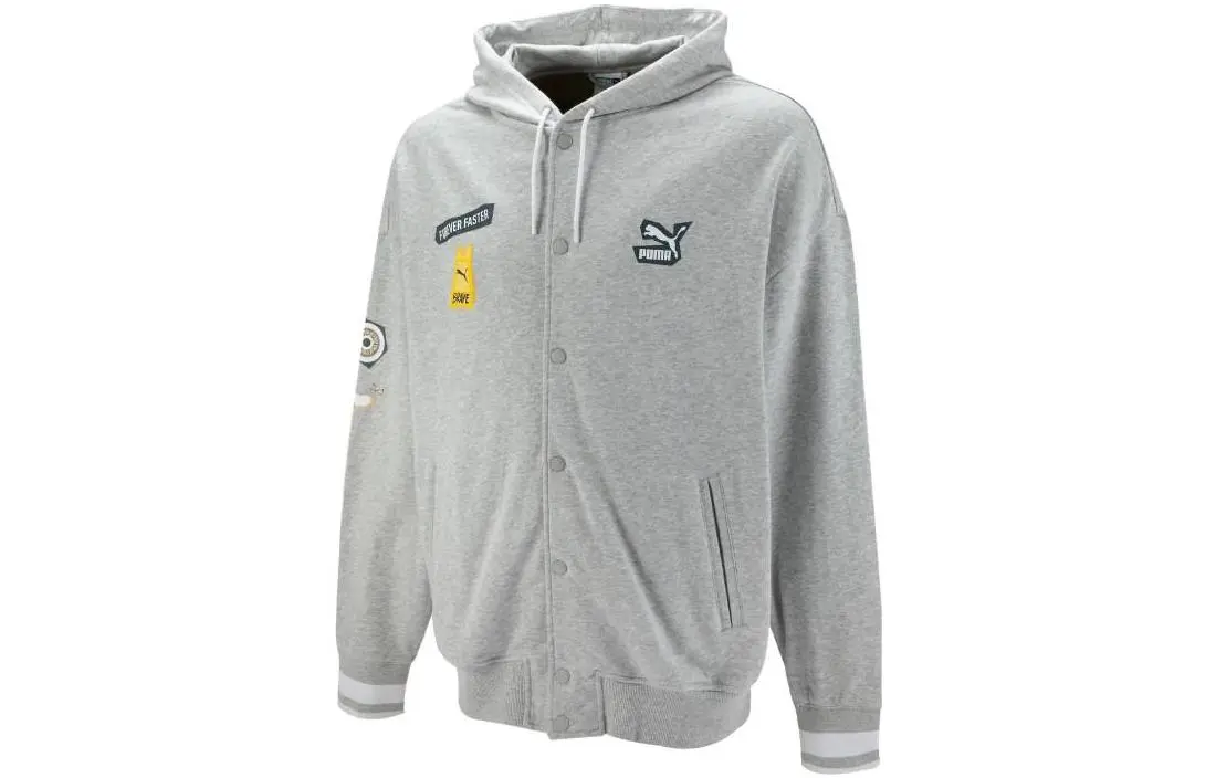 PUMA Jackets Men's Light Mixed Gray Hooded Moderate Other