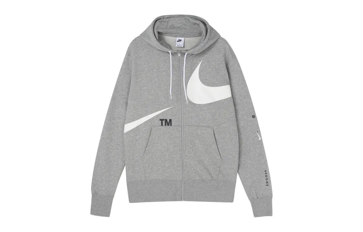 Nike Jackets Men's Gray Hooded (Non-detachable) Moderate Straight Fit