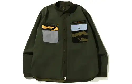 A BATHING APE Shirts Men's Multicolor Lapel Moderate Shirt