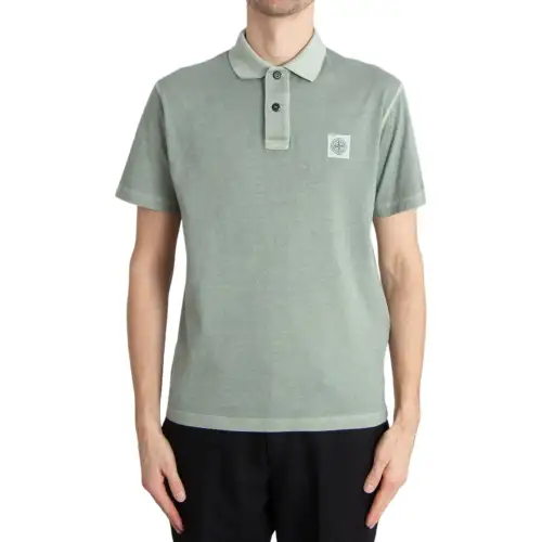 Stone Island logo-patch polo shirt