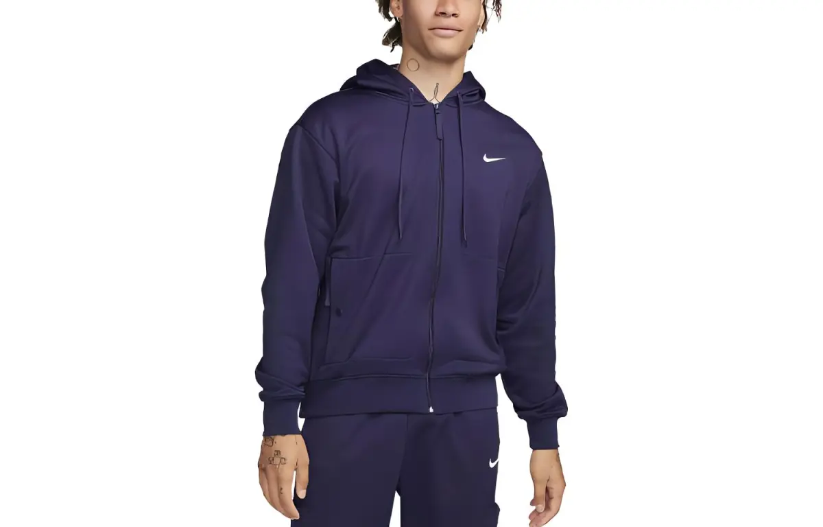 Nike Sweatshirts Men's Purple Hooded Moderate Cardigan