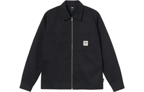 Stussy Jackets Men's Black Lapel Moderate Other
