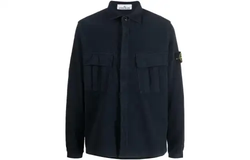 STONE ISLAND Jackets Men's Marine Blue Lapel Moderate Other