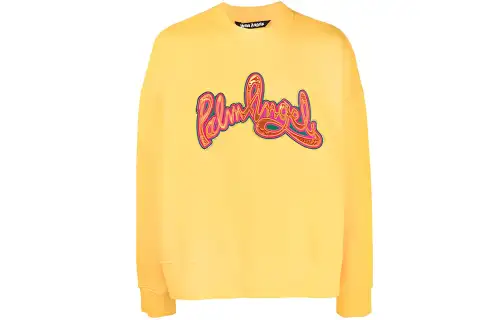 PALM ANGELS Sweatshirts Men's Yellow Crew Neck Moderate Regular