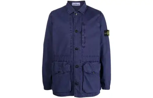 STONE ISLAND Jackets Men's Blue Lapel Moderate Other