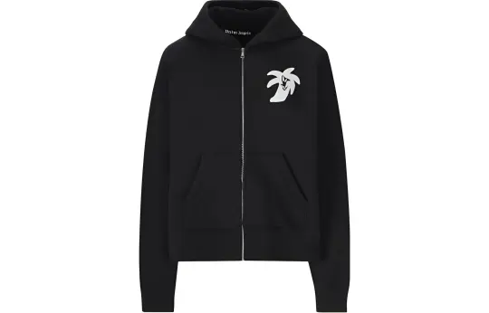 Palm Angels logo-print zip-up hoodie