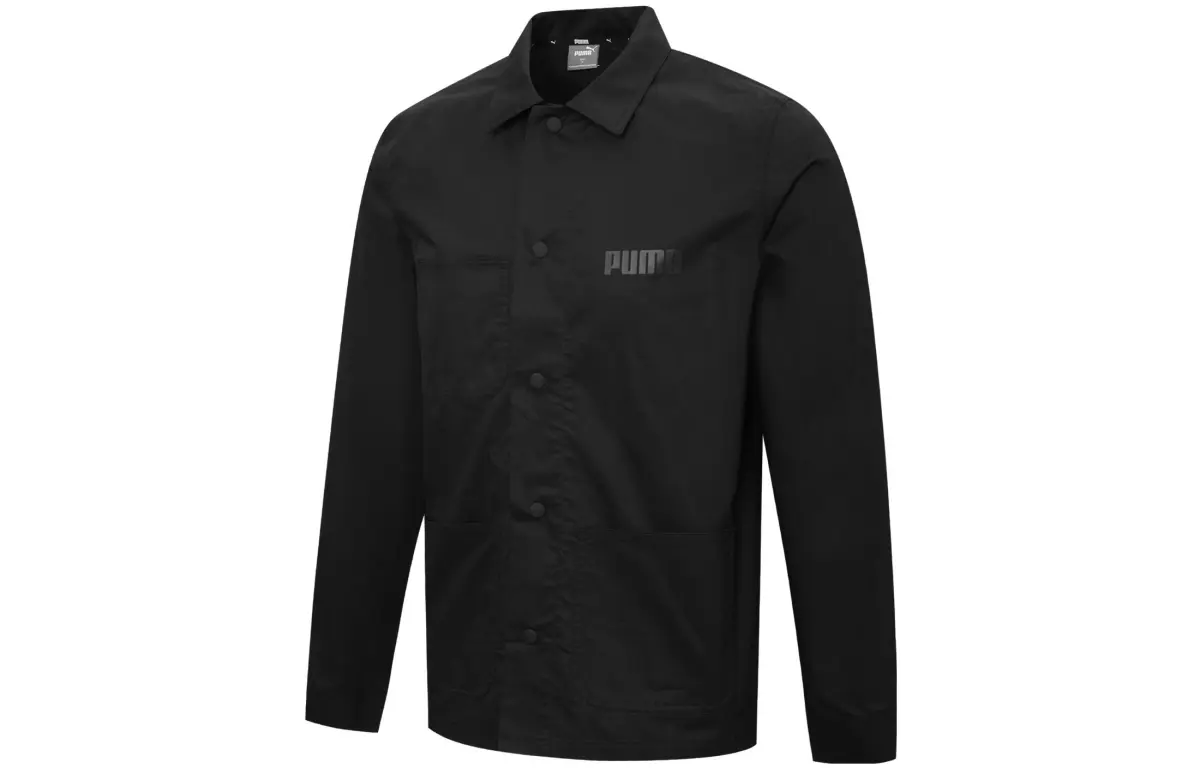 PUMA Jackets Men's Black Lapel Moderate Other