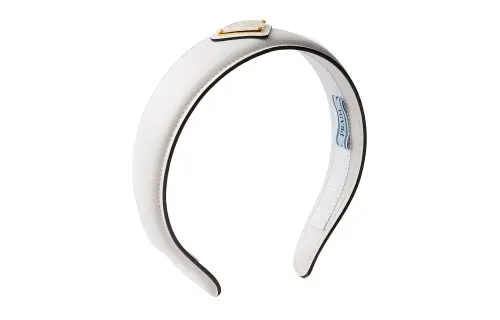 PRADA Logo-plaque Leather Headband