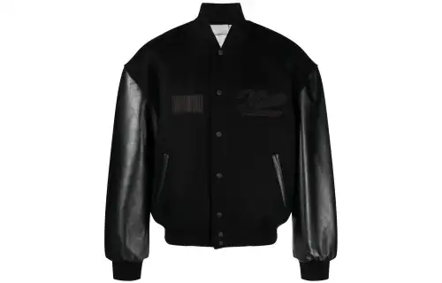 Vetements logo-patch long-sleeve bomber jacket