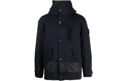 STONE ISLAND Jackets Men's Black Hooded Moderate Other