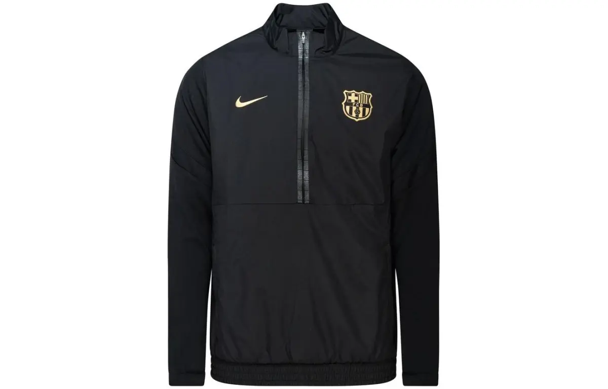Nike Jackets Men's Black Stand Collar Moderate Straight Fit