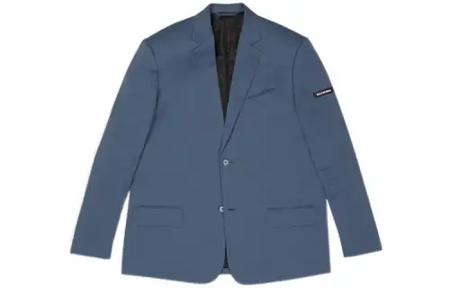 Balenciaga Jackets Men's Blue Lapel Moderate Other